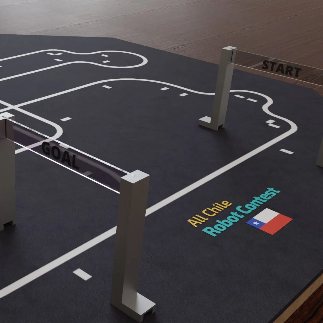 Pórticos de partida y meta en la pista del All Chile Robot Contest
