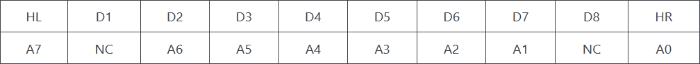 Tabla de sensores y pines: HL en A7, sensores 1 a 6 en A6 a A1 y HR en A0